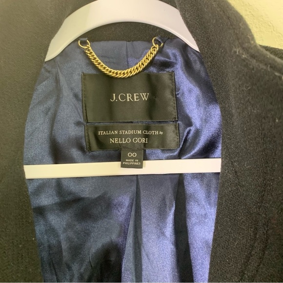 J.Crew Womens a black Cocoon Coat in Italian stadium cloth full zip 00 - Picture 8 of 10